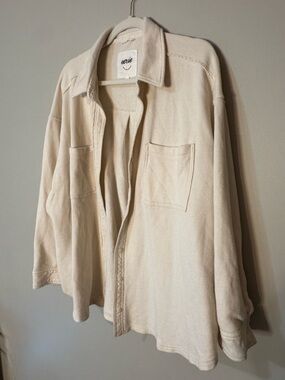 aerie Lumber Jane Fleece Cream Button-Down